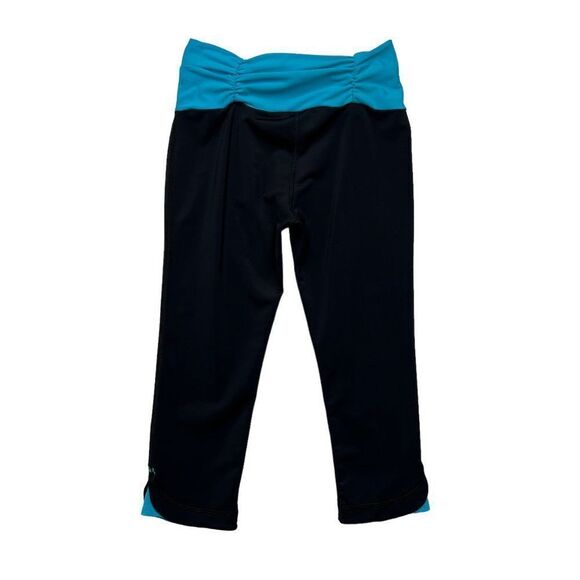 Under Armour Tights Women's Size Small Black Turquoise Capri Leggings - Picture 6 of 11